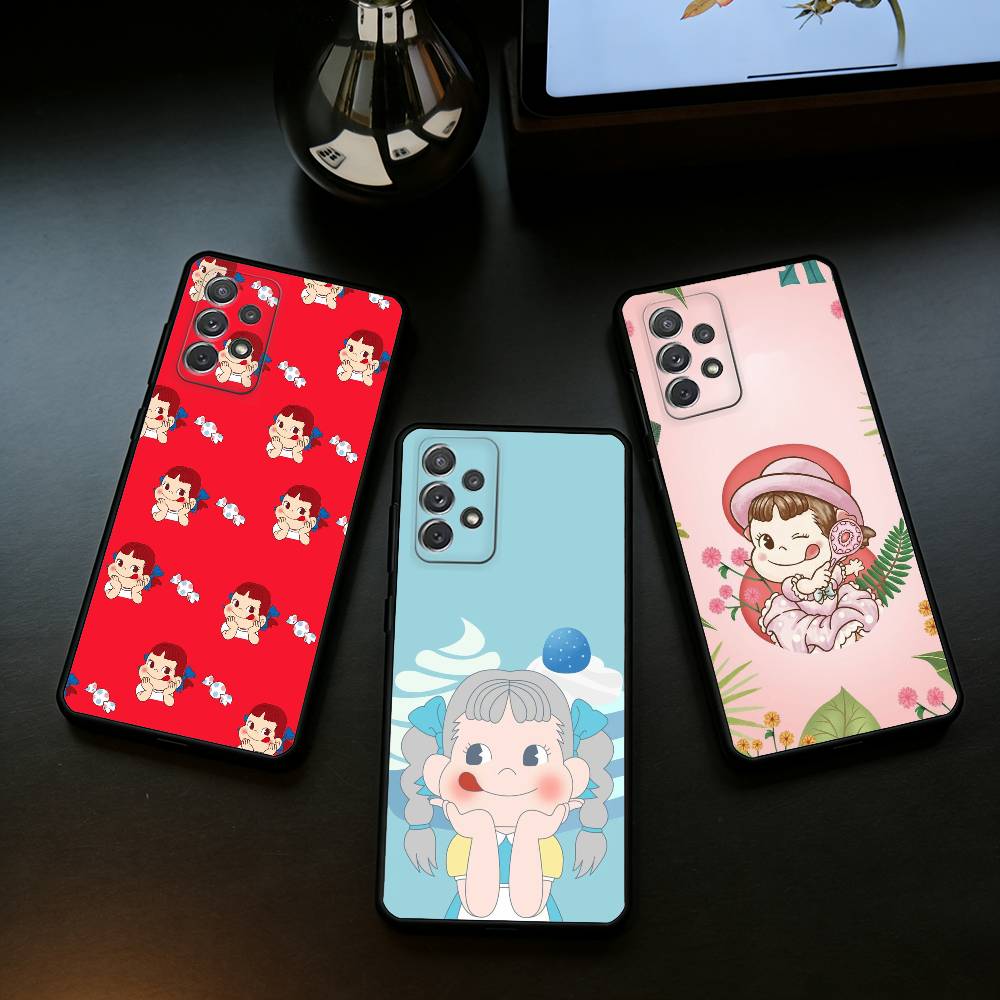 F-Fujiya-Milkys-Peko-C-Chan Soft Silicone Black Cover Phone Case For Samsung Galaxy A73,A72,A71,A70,A53,A52,A51