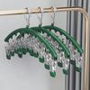 Seamless Stainless Steel Multifunctional Clothes Hanger with Windproof Clips for Socks, Underwear, and Pants