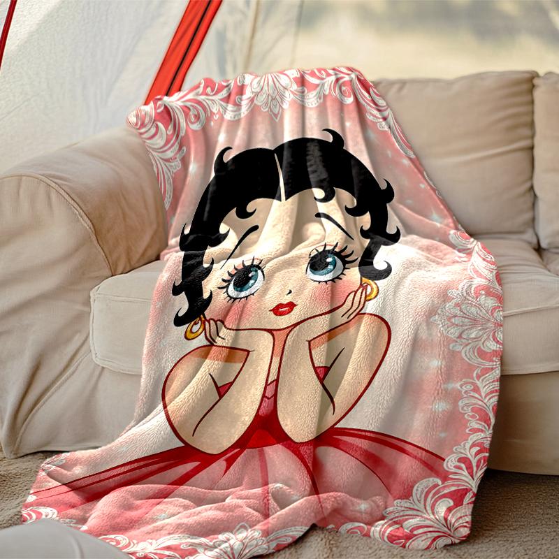 [Betty Boop Blanket] Creative Blanket for Women Men Family Friend on Birthday Mothers Fathers Day Valentines Day