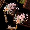 Tassel Floral Hair Stick Pearl Flower Hair Comb Elegant Tang Dynasty Hairpin  Jewelry
