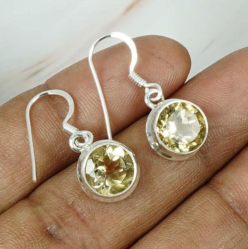 Solid 925 Sterling Silver Earring, Birthstone Earring, Handmade Earring, Designer Earring, Statement Earring