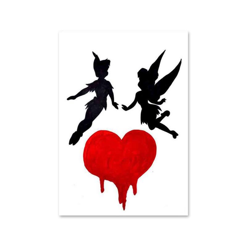 Граффити Бэнкси, красный воздушный шар, плакат, принты, абстрактные фигуры, картина на холсте, настенное искусство, картина для офиса, коридора, домашнего декора