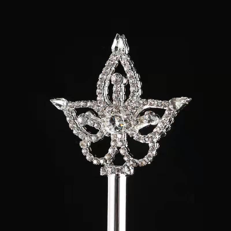 Goddess Beauty Crown Scepter: Rhinestone Star Fairy Wand Prop