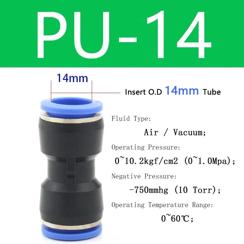 23/60Pcs/Box PU Kit Pneumatic Quick Coupling 4/6/8/10/12/14mm PU Straight Through Air Tubing High Pressure Quick Plug 4 6 8 10mm