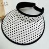 Simple polka dot foreign style women's empty top hat spring and summer versatile travel sunshade sunscreen sun hat new fresh and sweet