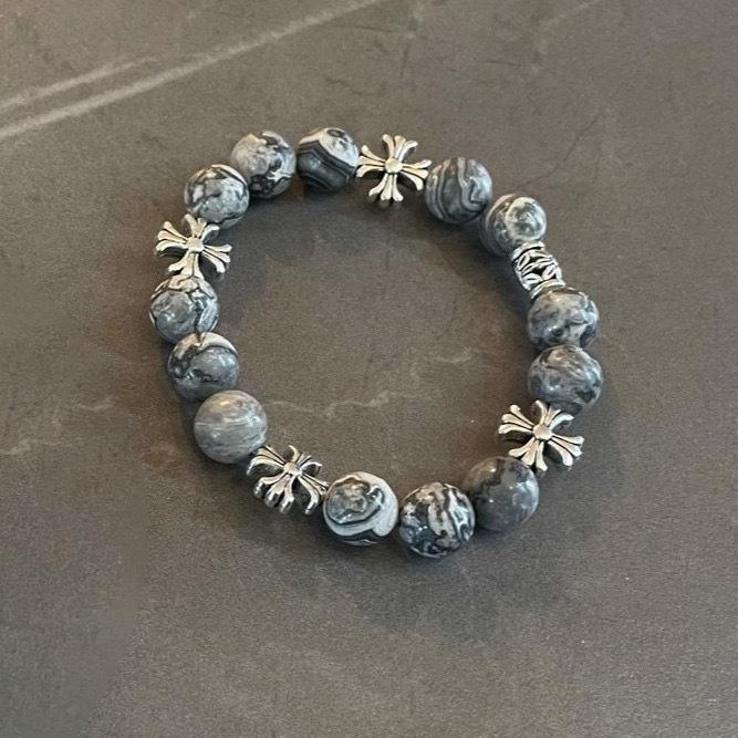 Браслет из камня с картой цветов, мужской, универсальный, нишевый дизайн, высококлассный, хип-хоп, уличный, парные аксессуары, модные аксессуары