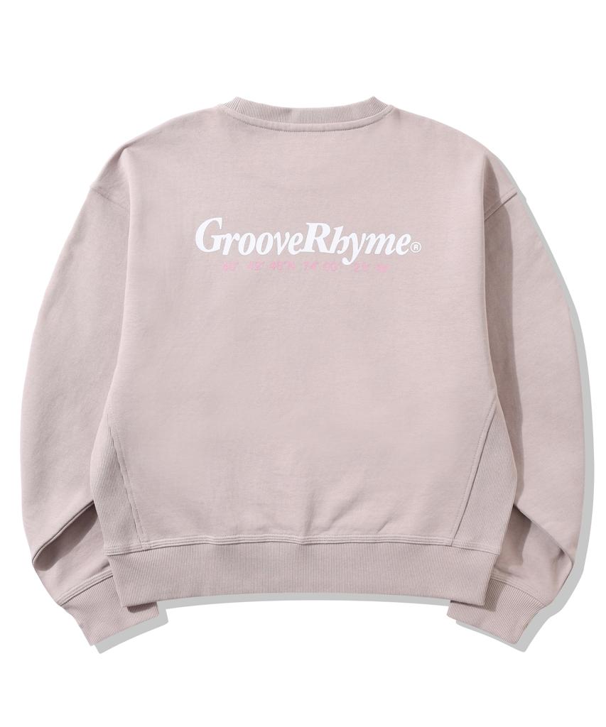 GROOVE RHYME Women'S) C100 3-Ply Terry New Location Chest/Back Logo Sweatshirt (Semi-Oversized Cropped Fit)(25 Years)(6 Colors) [Lrarctm511P]
