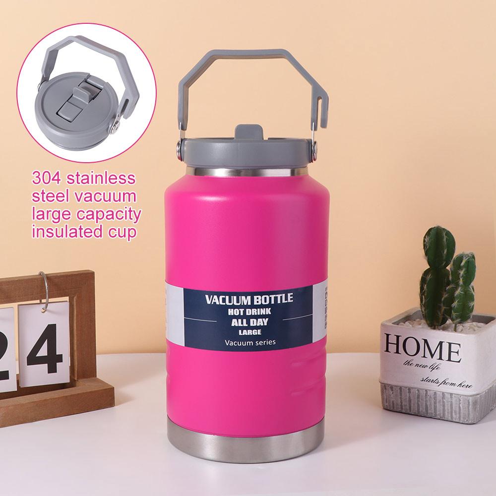 Large Capacity Thermal Water Bottle 2L Drinks Bottle Leak-Proof Coffee Travel Mug Travel