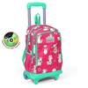 Coral High Kids Neon Coral Water Green Alpaca Patterned Школьный рюкзак с тремя отделениями для швабры 23364