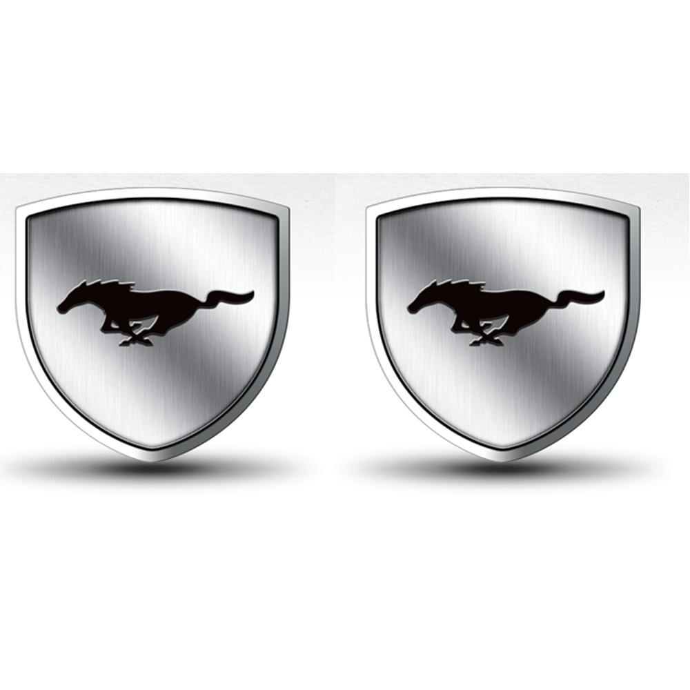 AACB1 Car Styling Metal Side Front Fender Trunk Shield Badge Stickers For Ford Mustang Focus Mondeo Kuga Fiesta MK7 Escort Edge S-max