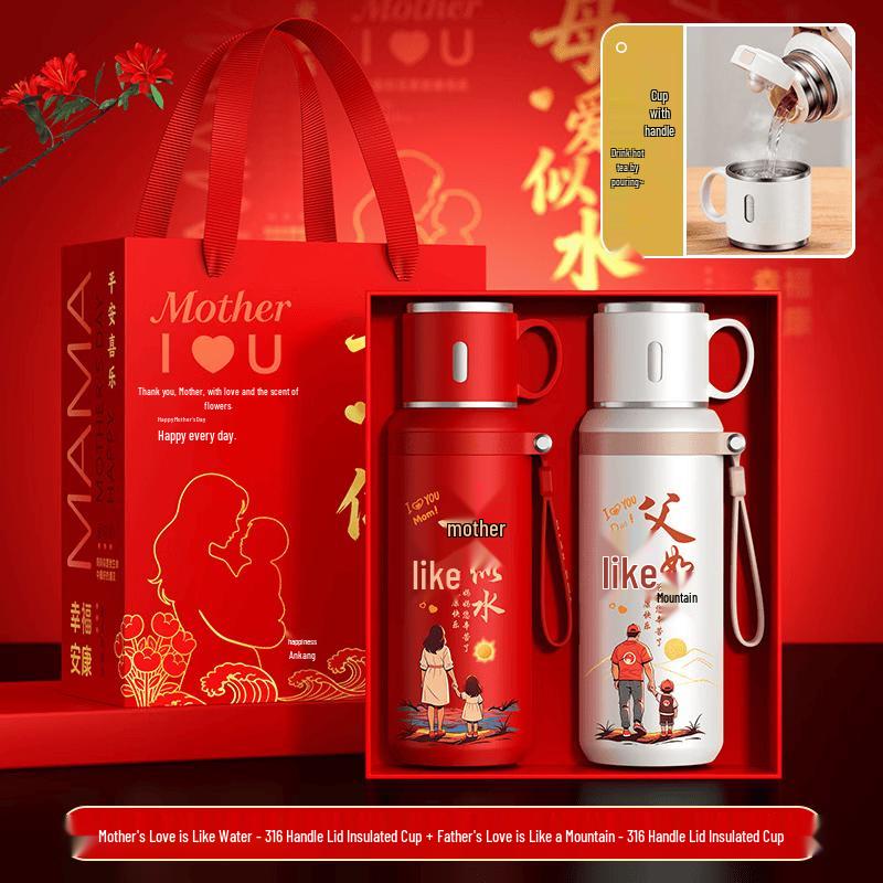Mingzhanxuan Mother's Day Insulated Tea Mug Gift Set