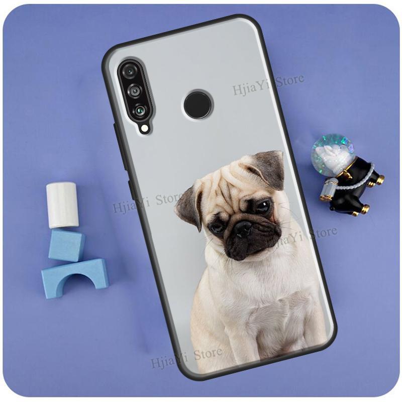 Милый чехол с собакой мопсом для Huawei P50 Pro P20 P30 P40 Mate 20 Lite P Smart 2019 Nova 5T Honor 50 Lite 9X 8X