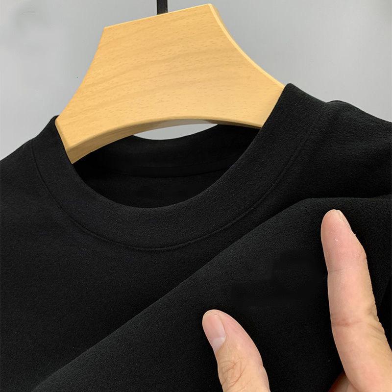 Мужская теплая водолазка из немецкого бархата с принтом и длинными рукавами для осени и зимы