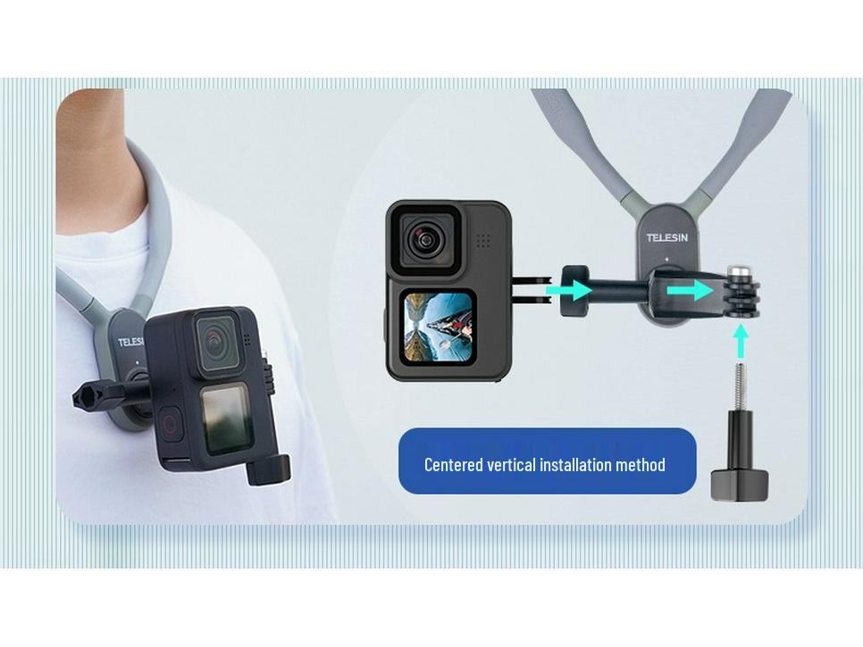 Магнитный держатель на шею Taixun для Insta360 X2/X3, GoPro 11 и смартфонов - Идеально подходит для велоспорта и экшн-камер.