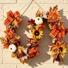 Подвесное украшение к урожаю с теплыми цветами, фруктовым дизайном и лентой для двери, стены и сезонного входа на День благодарения