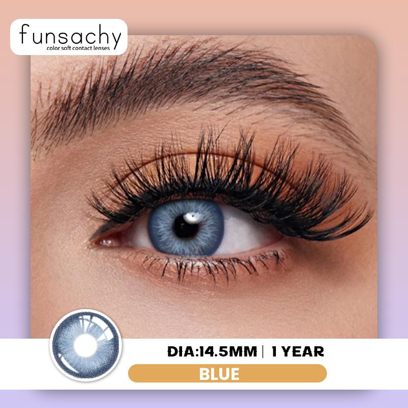 FUNSACHY 1 Pair Natural Blue Contact Lenses for Eyes Korean Fashion Color Eye Contacts Cosmetics Eye Makeup High Quality Lenses