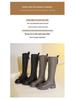 M95005 Long Knight Boots: Simple Zipper, Thick Sole, Height Increase, All-Match for Autumn/Winter.