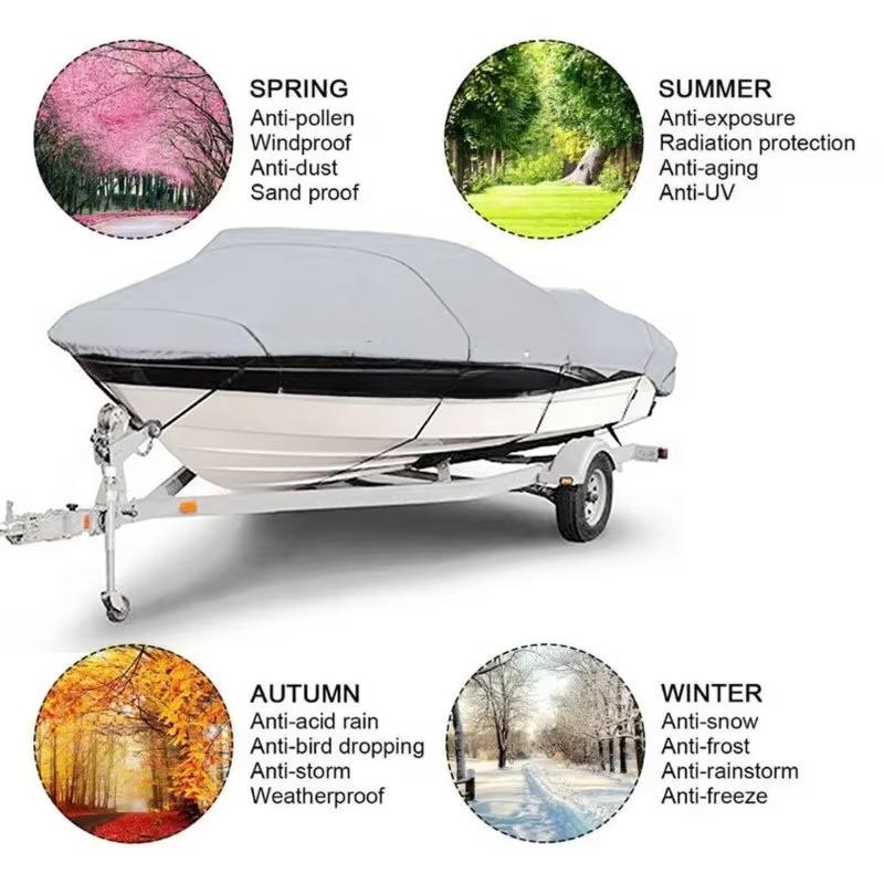 Чехол для яхты, лодки, водонепроницаемый, 11-22 футов, чехол для лодки Barco, устойчивый к ультрафиолетовому излучению, прочный, 210D, морской, прицепной, парусиновый, аксессуары для лодок