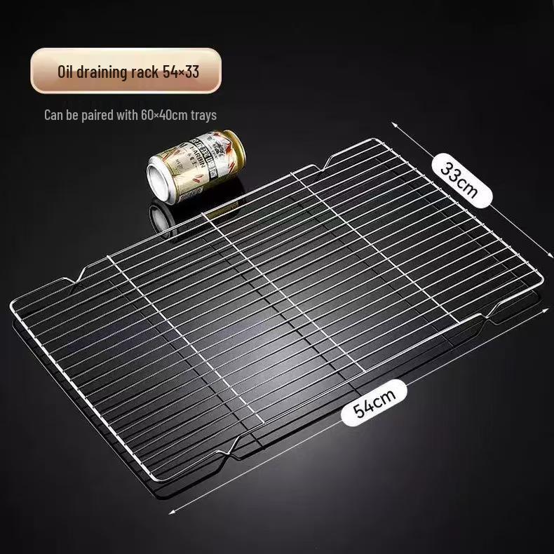 Stainless Steel Semi-Circular Oil Draining and Cooling Rack with Feet for Baking and Barbecue