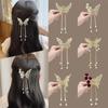 Exquisite  Butterfly Fringe Hair Claw Clips Korean  Ponytail Braid Pearl Hairpin Girl Crab Metal Headdress Gift