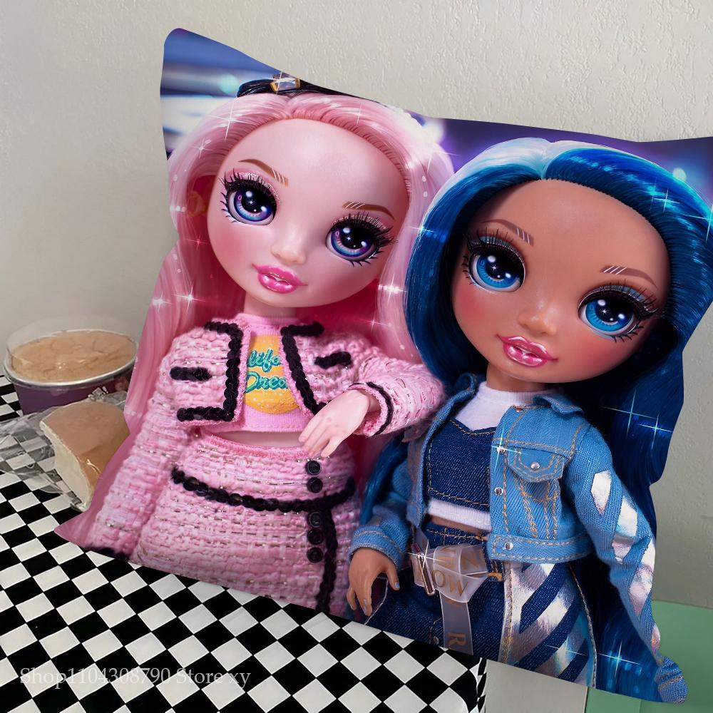 Аниме Радужные Высокие Куклы Наволочка Модная Квадратная Наволочка Спальня Диван Комната Ins Декор Подушка для Отдыха 40x40