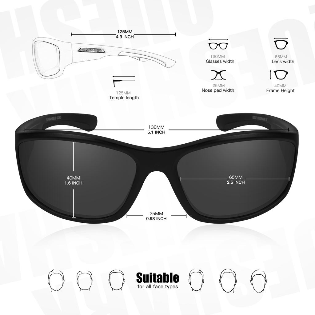 Queshark Женские и мужские поляризационные спортивные солнцезащитные очки для рыбалки, скалолазания, пеших прогулок и велоспорта, очки для горного велосипеда, велосипедные очки QE22N