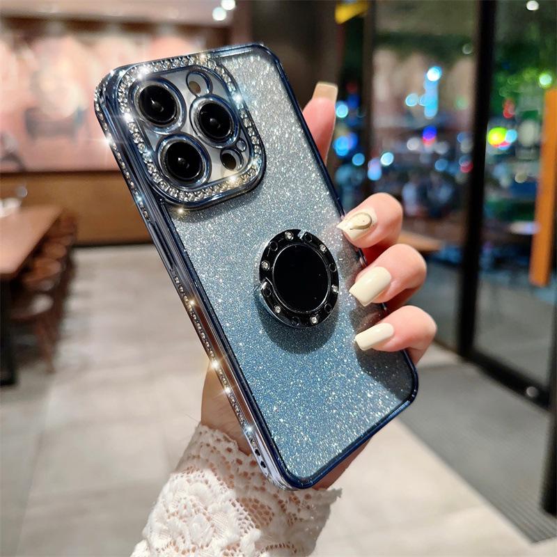 Чехол Goddess Rhinestone Glitter с магнитным кольцом для iPhone 13/14 Pro Max