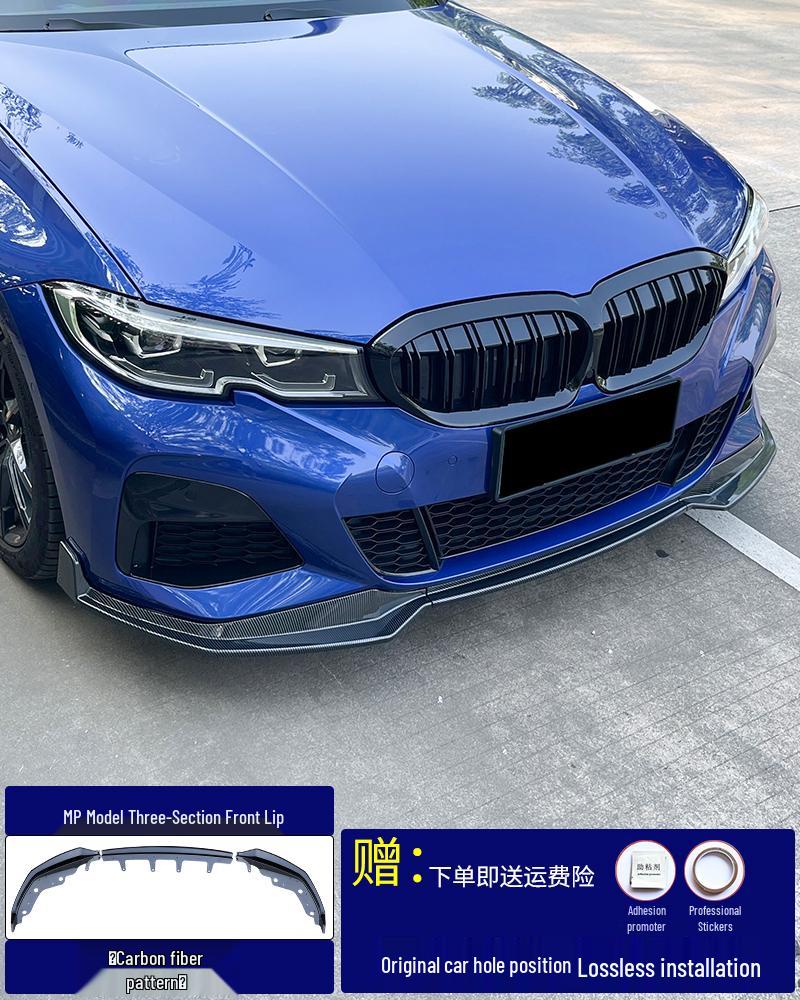 Комплект переднего сплиттера и бампера для BMW 3 серии 20-25 - Черный MP