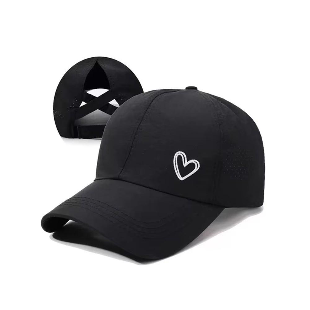 Adjustable Ponytail Baseball Cap Solid Color Snapback Hat Fashion Sunshade Sun Hat Ladies