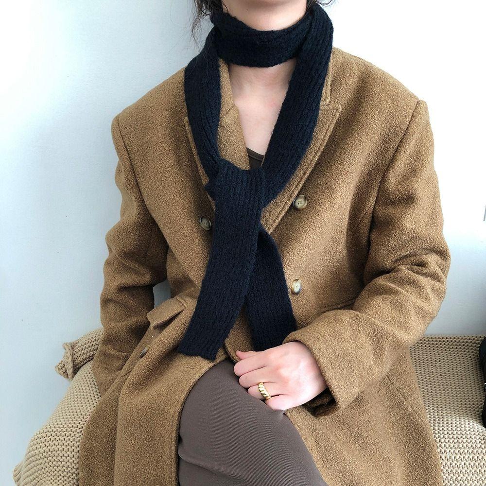 Harajuku Wool Shawl Y2K Long Narrow Scarves Soft Knitted Scarf Streetwear