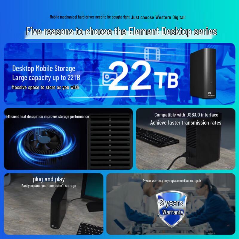 WD Elements Desktop 3.5-inch External Hard Drive