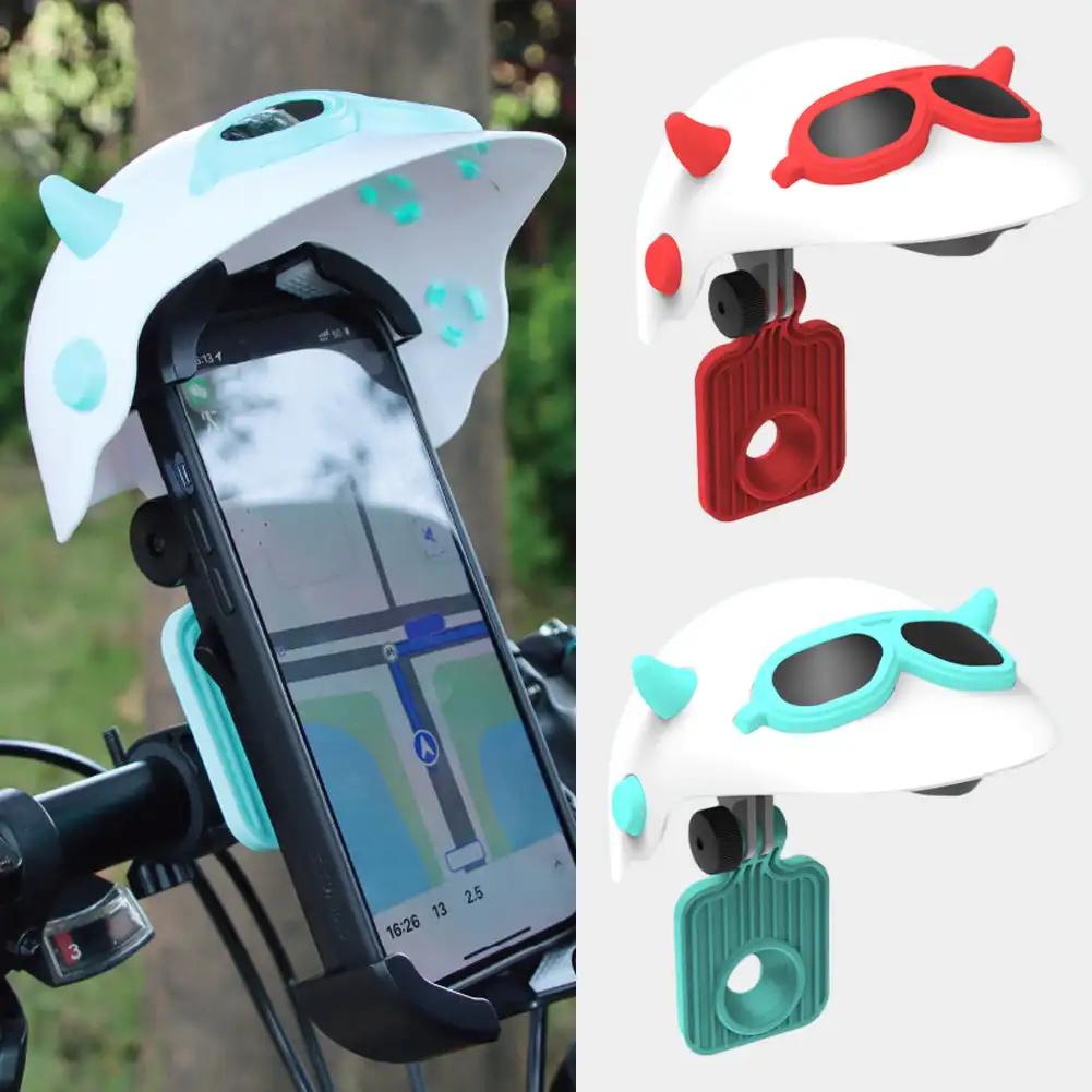 Motorcycle Mobile Phone Small Helmet Holder Waterproof Bicycle Navigation Mobile Phone Sunshade Holder Retro Helmet Bracket