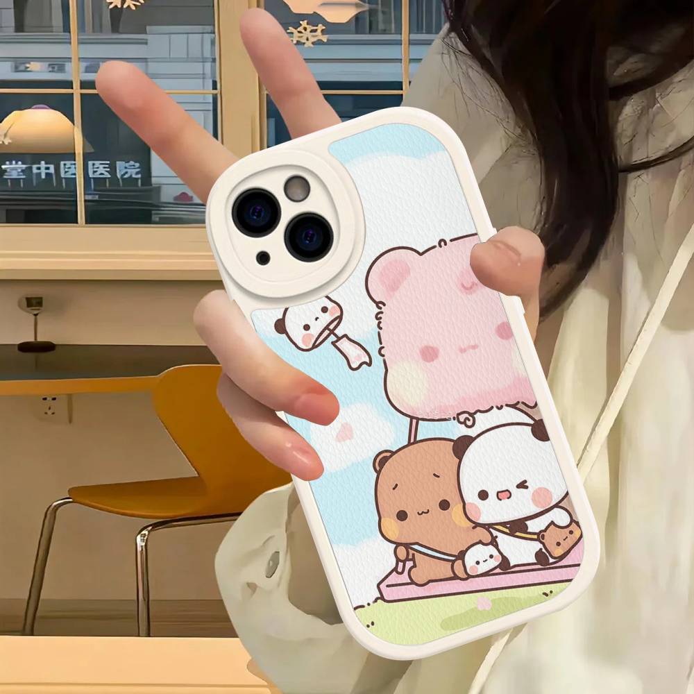 Милый Чехол Для Телефона Из ПУ Кожи Bubu Dudu Для IPhone 16 15 14 13 12 11 Pro Max Plus Задняя Крышка Fundas