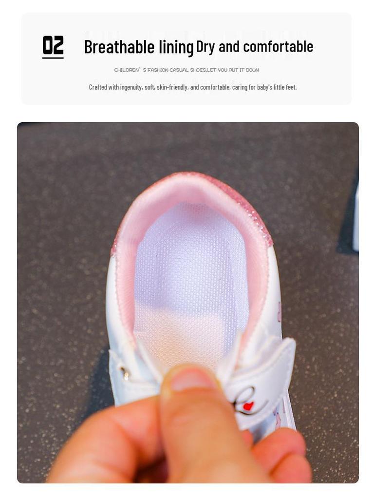 Белые беговые кроссовки с мягкой подошвой, нескользящие, 2025 года, для девочек - Идеально подходят для начальной школы и спорта