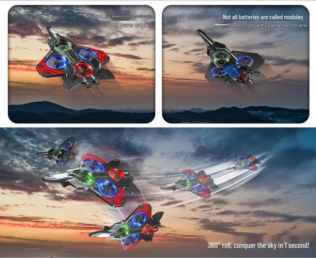 A1 Remote Control Foam Airplane with Colorful Lights & 360° Rolling Stunt Capabilities