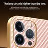 For iPhone 13 Pro Phone Case Carbon Fiber Textured Electroplated TPU Back Cover
