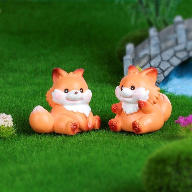 4 шт./компл., миниатюрные миниатюры с изображением животных, лисы, мини-фигурки, сделай сам, фея, украшение для сада, мох, террариум, микропейзаж