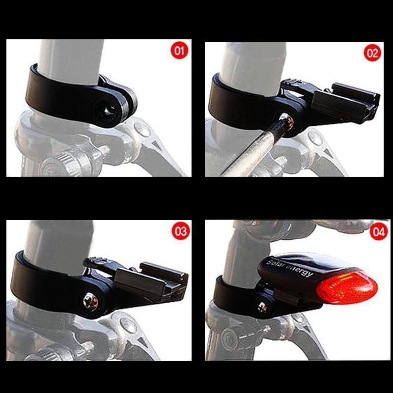 Задний фонарь для велосипеда, 1 шт., безопасный для езды на велосипеде, солнечный задний фонарь, светодиодные аксессуары для велосипеда, предупредительный фонарь, задний фонарь, перезаряжаемый на солнечной батарее YSX