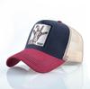 Модная бейсболка Мужская Женская Snapback Хип-Хоп Козырек с Защелкой Шерстяная Вышивка Козла Стритвир Тракеры Дышащая Сетка Черная Кепка