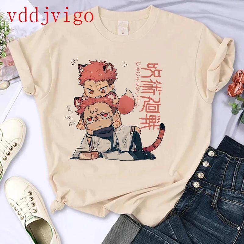Уличная футболка Футболка с японским аниме Jujutsu Kaisen Годжо Сатору Юдзи Итадори Унисекс Футболка Топ Футболки Одежда Y2k 90-е