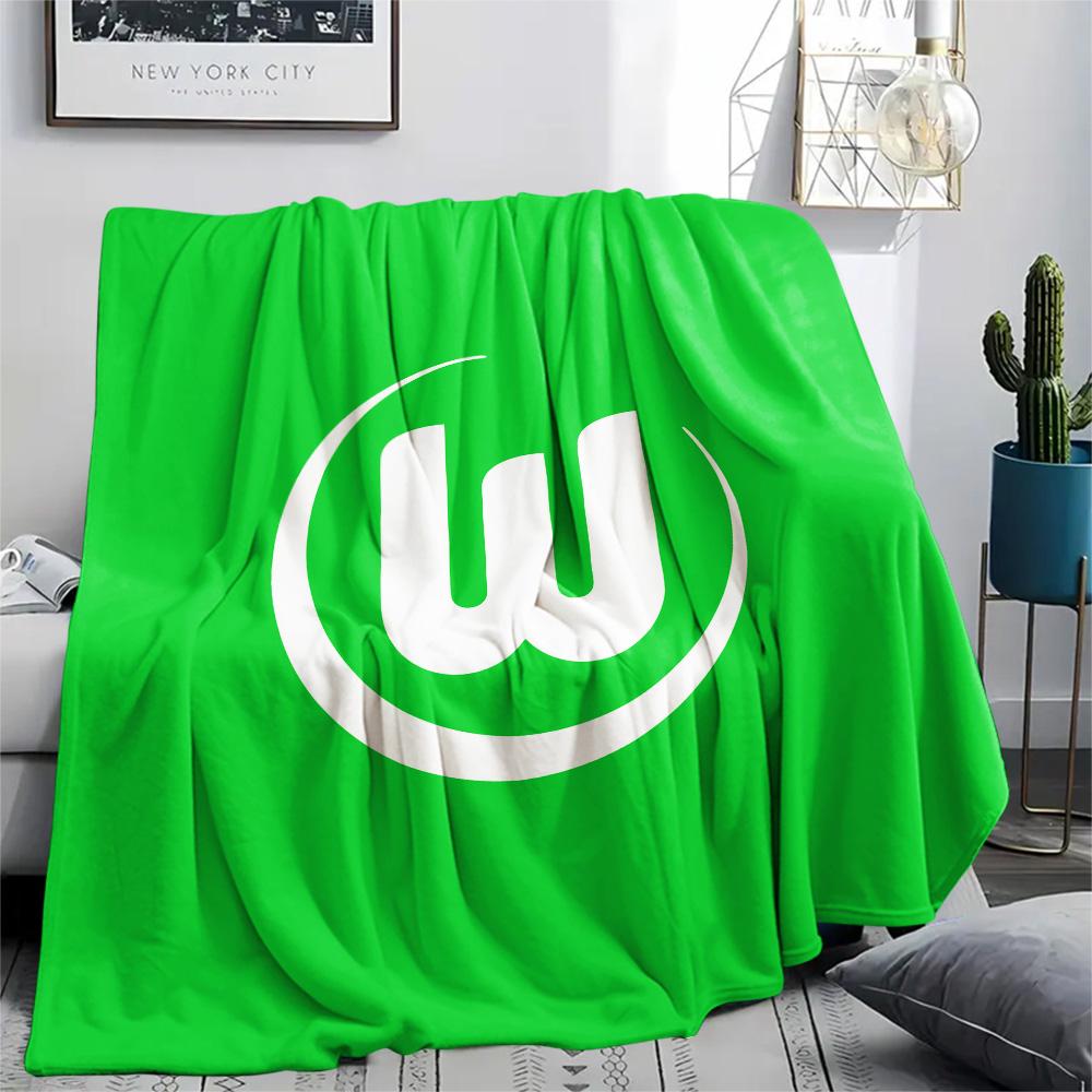 Фланелевое одеяло с принтом VfL Wolfsburg, Высококачественное, Удобное для всех сезонов, Декор для дома, Тепло и уют, Идеально для рождественских подарков