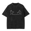 Washed Vintage Osvaldo Cavandoli La Linea Rainbow Gradient Graphic T Shirt Men Women Casual Funny Oversized Short Sleeve Tshirt