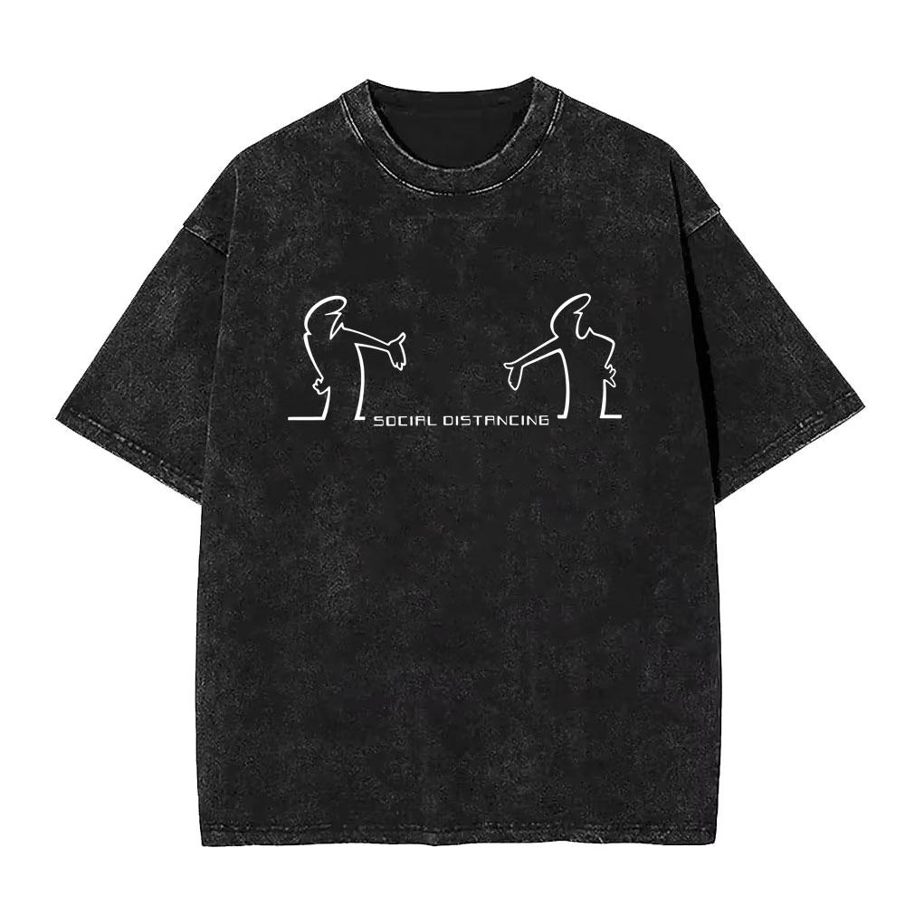 Washed Vintage Osvaldo Cavandoli La Linea Rainbow Gradient Graphic T Shirt Men Women Casual Funny Oversized Short Sleeve Tshirt