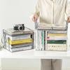 Book Storage Bag Transparent Collection Container Stackable Case With Handle Dust Proof Organizer Collapsible Pouch