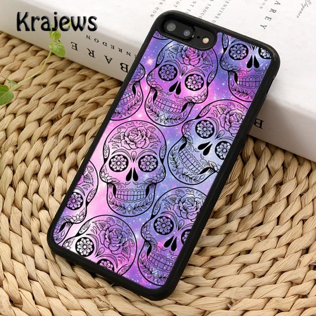 Krajews Мексиканский Сахарный Череп Мягкий Чехол для Телефона Для iPhone 17 Air 16 15 14 plus 11 12 13 pro max coque Оболочка Fundas