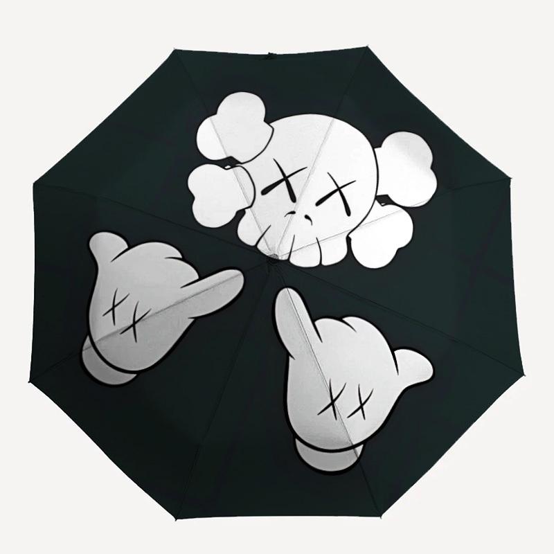 1pc KAWS Automatic Open/Close Cute Umbrella, Portable 3-Fold Compact Umbrella for Men & Women, Perfect Gift for Birthday115