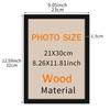 "8x12" Inch Frame Black White Wood Grain Document Photo Frame 21x30cm A4 Poster Canvas Painting Display Stand Picture Wall Decor