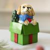Christmas Puppy Resin Ornament Cute Puppy In Scarf Figurine Christmas Showcase Desk Home Office Decorations