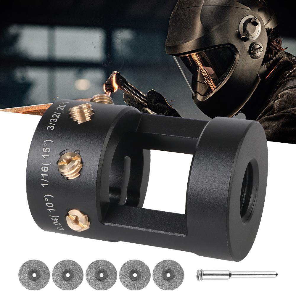 With Cut-Off Slots Tungsten Electrode Sharpener Grinder Head Multi-Angle 0.04"-1/8" with 5x25mm Diamond Wheels TIG Welding Tool