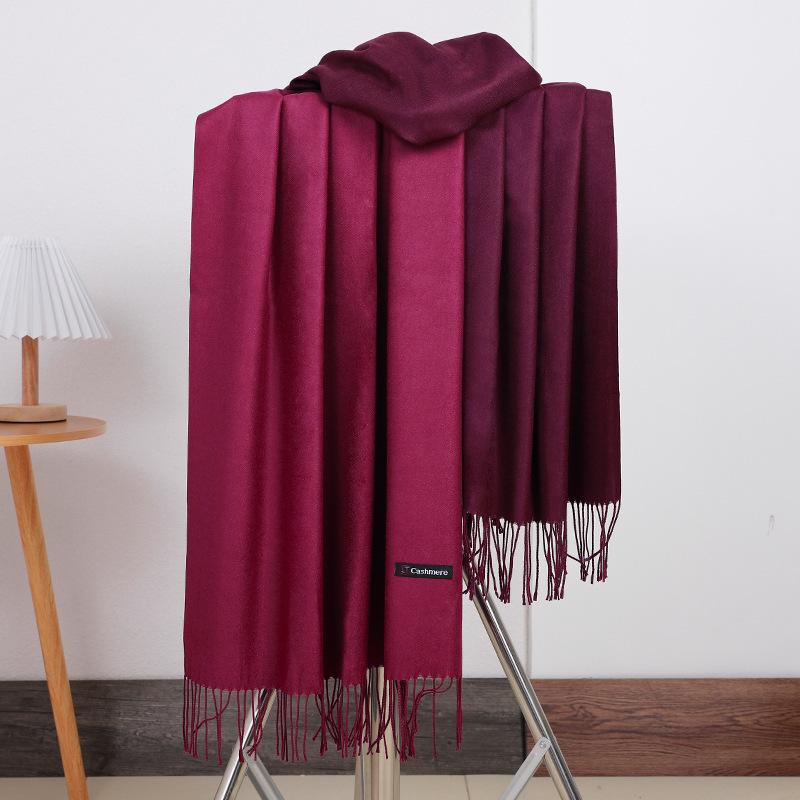 Women'S Thick Warm Solid Color Scarf Autumn And Winter New Style Cashmere Scarf Versatile Wool Scarf
